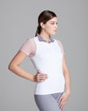 Paulo Alto Shortsleeve Show Shirt White w/Pink Sleeve - Ladies