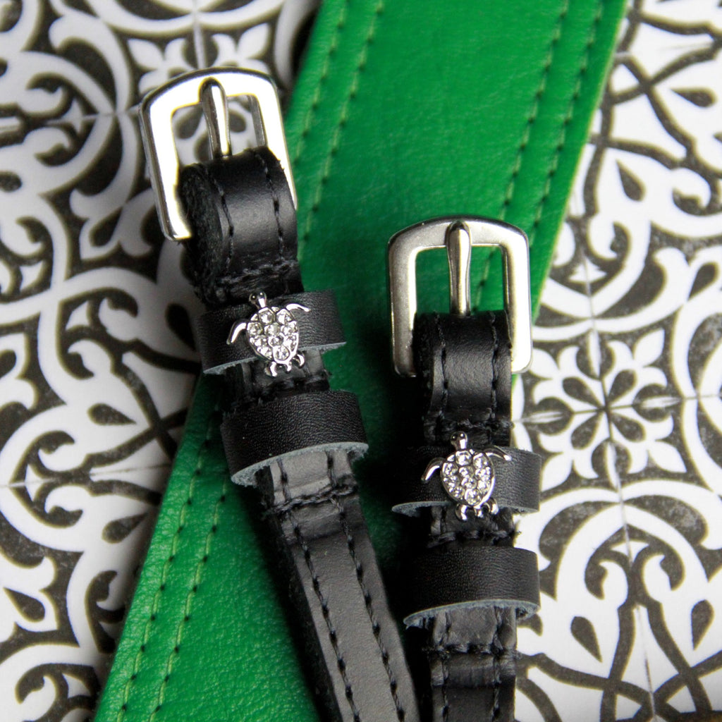 Mane Jane spur straps with silver sea turtle charms