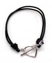 Leather Bracelet with Stirrup and Crop Toggle