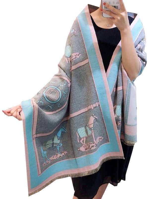 Gallop Reversible Wrap – Turquoise