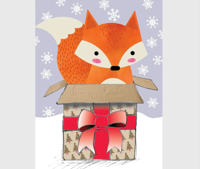 Fox in Christmas Box - Christmas Cards